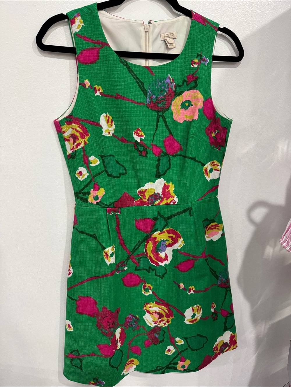 J. Crew Green Floral Sleeveless Mini Dress